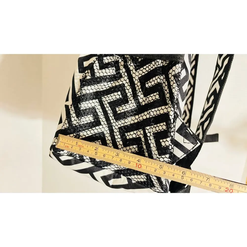 Awesome Retro Chevron black and white full size wide strap backpack weekend bag